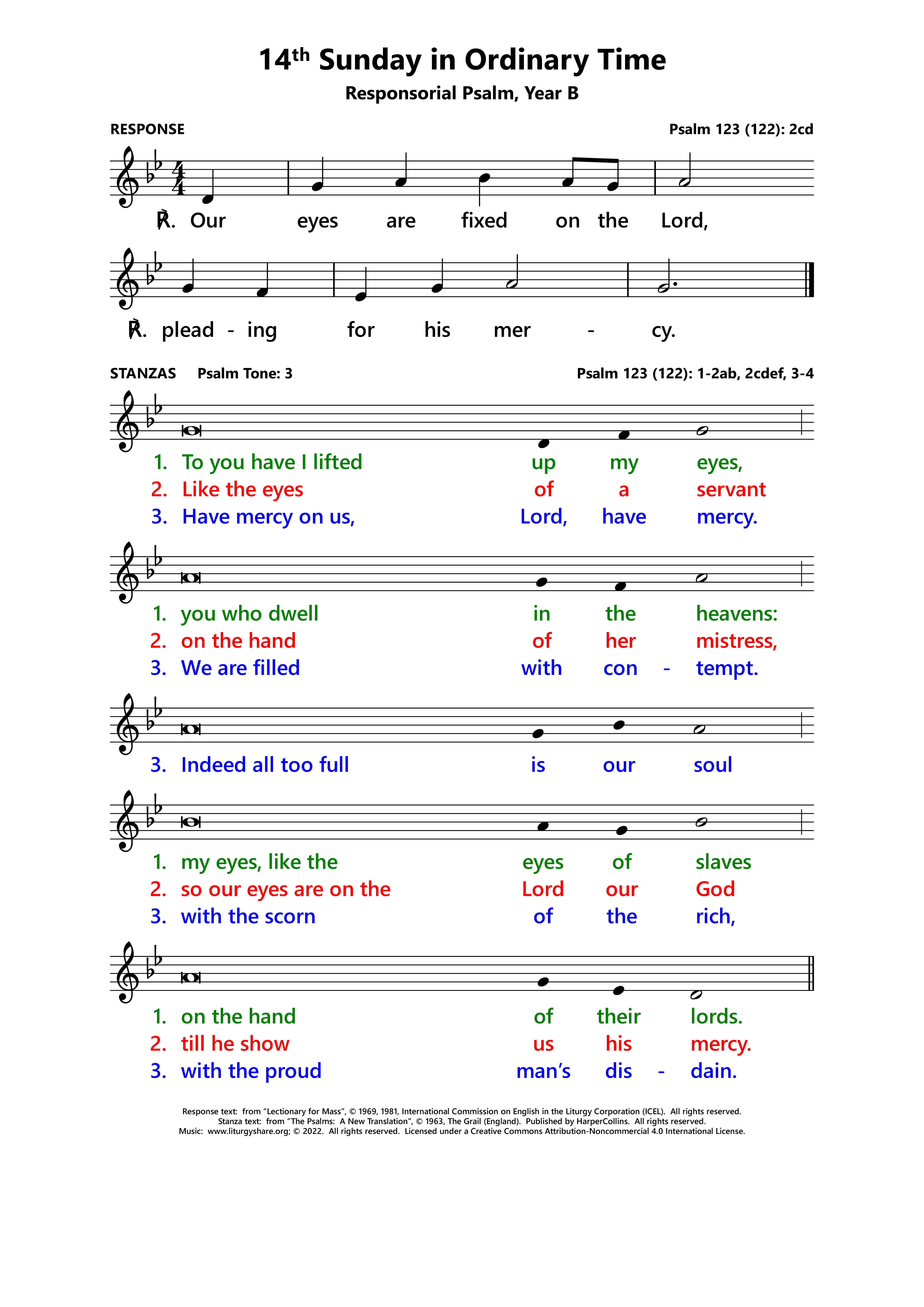 14th Sunday in Ordinary Time: Responsorial Psalm, Year B